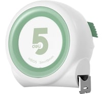Рулетка DELI Home Series White H8105 5м х 19мм (Эксклюзивный дизайн, софттач пластик, клипса, ремешок) 177183