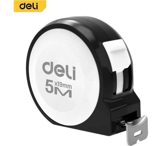 Рулетка DELI Home Series White H8005A 5м х 19мм (Эксклюзивный дизайн, софттач пластик, подарочная упаковка) 177188 1