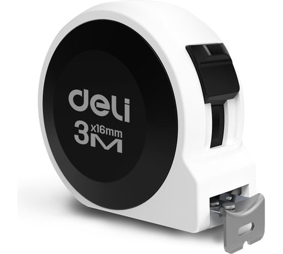 Рулетка DELI Home Series White H8003B 3м х 16мм (Эксклюзивный дизайн, софттач пластик, подарочная упаковка) 177187 1