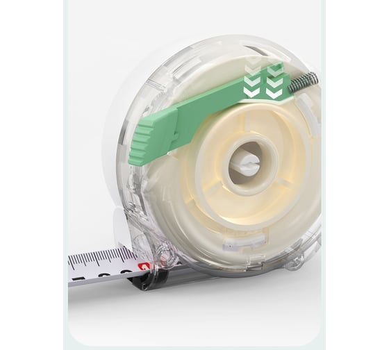 Рулетка DELI Home Series White H8103 3м х 19мм (Эксклюзивный дизайн, софттач пластик, клипса, ремешок) 177180