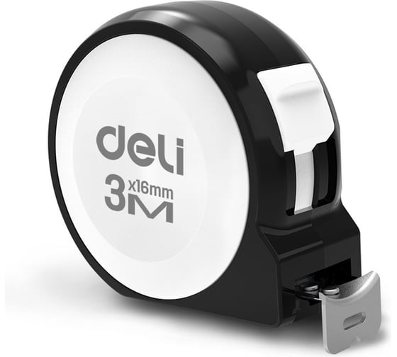 Рулетка DELI Home Series White H8003A 3м х 16мм (Эксклюзивный дизайн, софттач пластик, подарочная упаковка) 177186 1