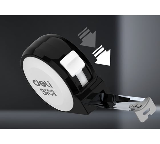 Рулетка DELI Home Series White H8003A 3м х 16мм (Эксклюзивный дизайн, софттач пластик, подарочная упаковка) 177186