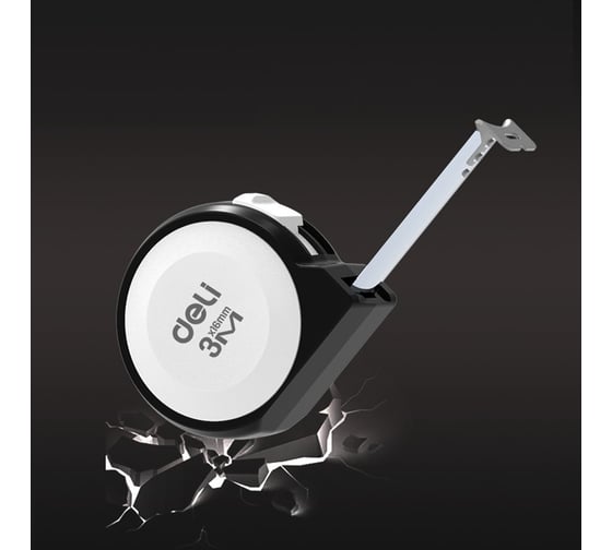 Рулетка DELI Home Series White H8003A 3м х 16мм (Эксклюзивный дизайн, софттач пластик, подарочная упаковка) 177186