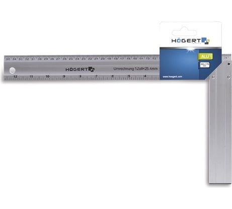 Столярный угольник HOEGERT TECHNIK алюминиевый, 350х190 мм HT4M203