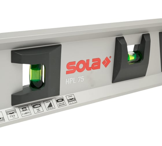 Уровень SOLA HPL 75, L=75 см, 2 глазка, прецизионный 01711001