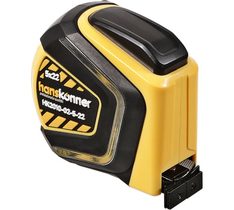 Рулетка 5x22 Hanskonner автостоп, противоударный обрезинный корпус, супермощный магнит HK2010-02-5-22