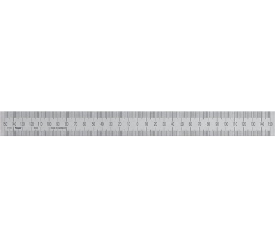 Линейка нержавеющая Vogel с нулевым отсчетом в центре 150-0-150 мм, 30x1,0 1018010030-0-