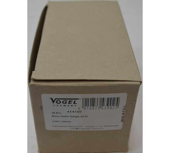Набор щупов Vogel 0,05 ... 1,0 L=100 кон. латунь,антимагн. 20 шт.в чехле 414107