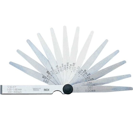 Набор щупов Vogel 0,05 ... 1,0 L=100 кон. прециз. нерж.сталь 13 шт. 413105 1