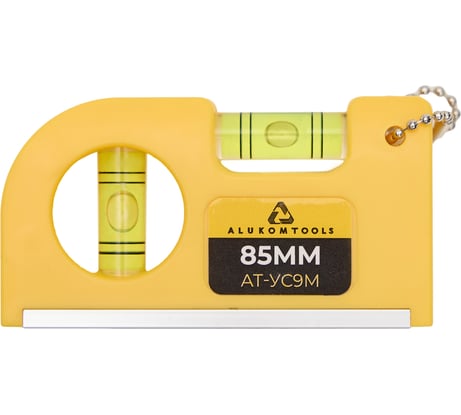 Мини-уровень строительный магнитный ALUKOMTOOLS 85 мм АТ-УС9М