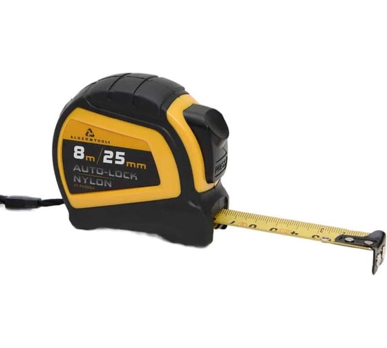 Рулетка измерительная ALUKOMTOOLS AUTOLOCK 5мх25мм, нейлоновое покрытие, магнитный зацеп АТ-РИ3825А