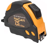 Рулетка NAGAN 7.5м-25мм, пластик АБС прорезиненная, 2-сторонняя НГ-РИ-70-075-25