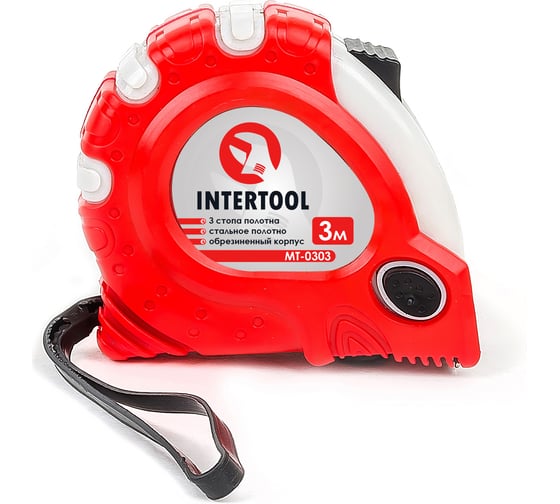 Рулетка с фиксатором INTERTOOL Супер Магнит blister 3 м х 16 мм MT-0303 1