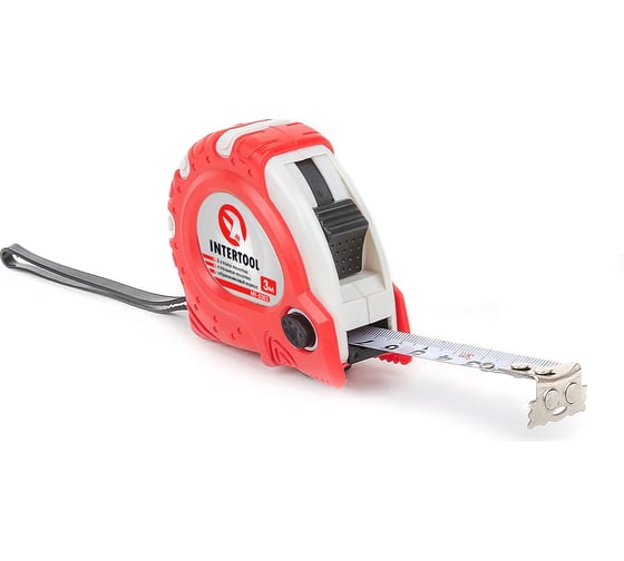 Рулетка с фиксатором INTERTOOL Супер Магнит blister 3 м х 16 мм MT-0303