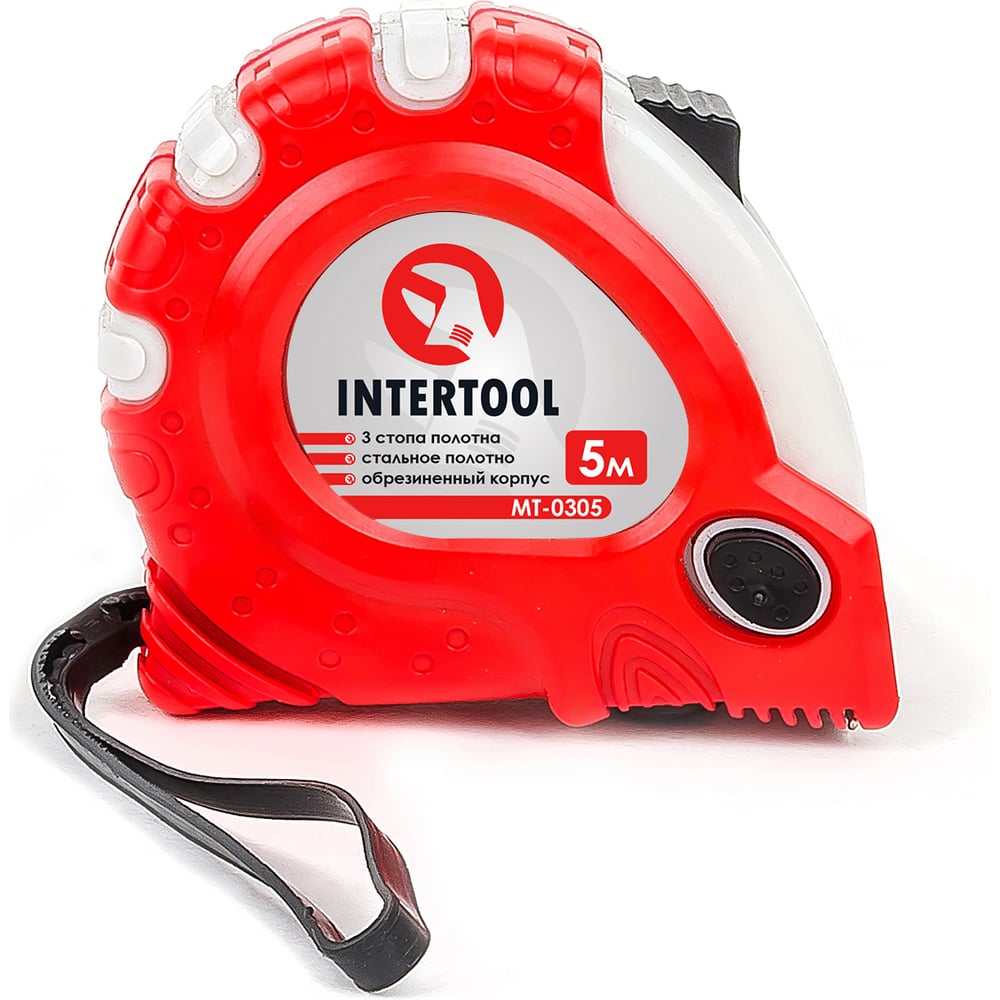 Рулетка с фиксатором INTERTOOL Супер Магнит blister 5 м х 19 мм MT-0305 ...