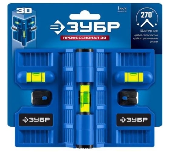 Угловой магнитный уровень ЗУБР Профессионал-3D 34553
