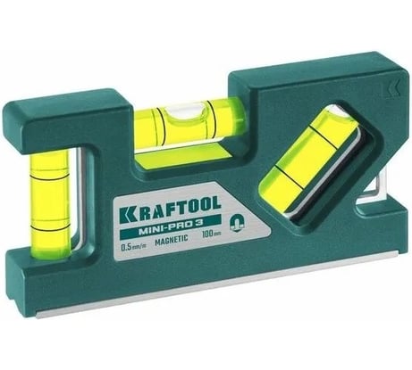 Магнитный компактный уровень KRAFTOOL 100 мм Mini-Pro 3 34861-010