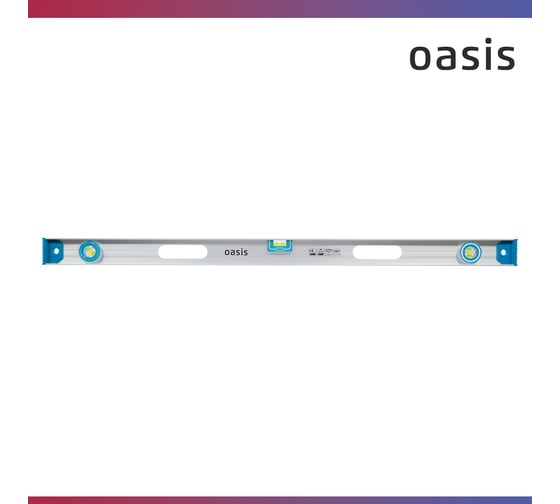 Уровень алюминиевый рельс OASIS 1000 мм, 3 глазка (1 поворотный), 237 103040500017