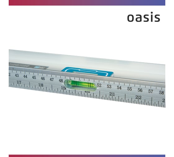 Уровень алюминиевый рельс OASIS 1000 мм, 3 глазка (1 поворотный), 237 103040500017