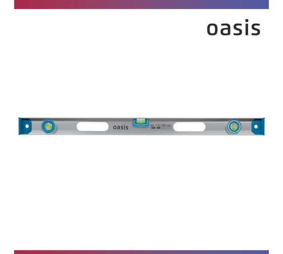 Уровень алюминиевый рельс OASIS 800 мм, 3 глазка (1 поворотный), 237 103040500016