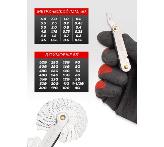 Резьбомер Rockforce 52 предмета RF-29984(49850)