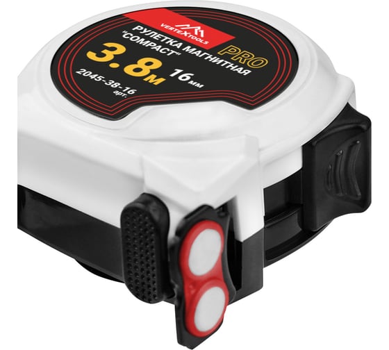 Рулетка Vertextools Compact магнитная, 3.8x16мм 2045-38-16