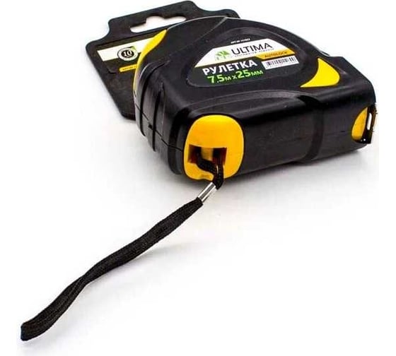 Рулетка ULTIMA AutoLock, 7,5 м х 25 мм, обрез корпус, автоматическая фиксация, 131023