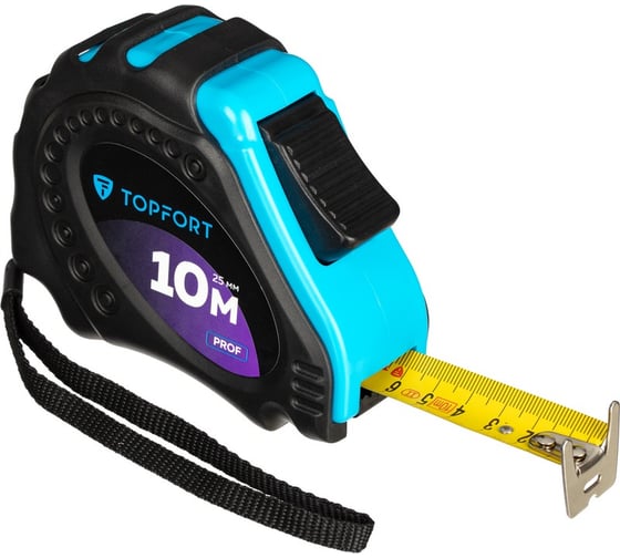 Рулетка TOPFORT 10мх25 мм с автостопом Prof 1990404