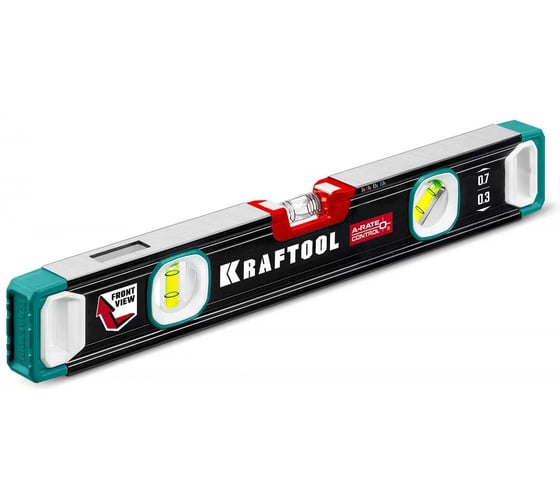 Сверхпрочный уровень с инновационным зеркальным глазком KRAFTOOL A-RATE Control 400 мм, точность 0.3 мм/м, 34986-40