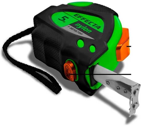 Рулетка EFFECTA Nylon -5м/19 мм с магнитом, автостопом, лентой нейлон 580519