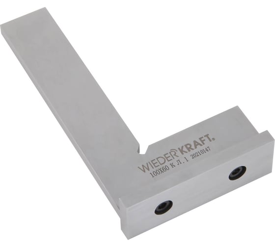 Поверочный угольник WIEDERKRAFT 90 градусов, 100x60x20x5 мм, класс 1 WDK-MR10060