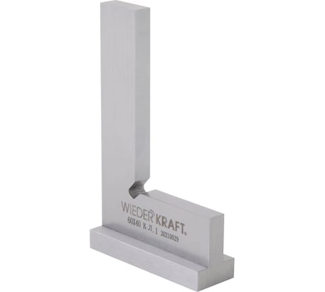 Поверочный угольник WIEDERKRAFT 90 градусов, 60x40x20x5 мм, класс 1 WDK-MR6040