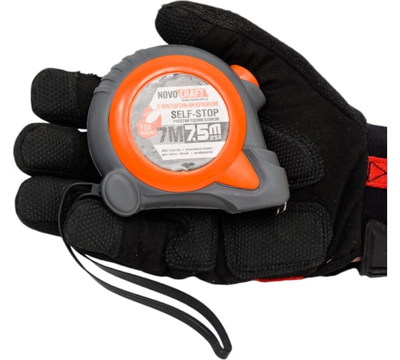 Рулетка NOVOCRAFT FOX 7M 7,5 м, 25 мм SELF-STOP, ABS, CO-molded 75M7525