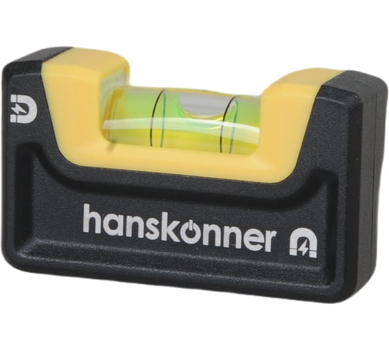 Уровень Hanskonner 65мм, 2 магнита, клипса, фрезерованный, 1 колба, точность 0.5мм/м HK2015-06-065