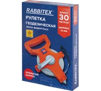 Рулетка геодезическая RABBITEX 30мх13мм, фибергласс, открытый корпус 671367