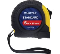 Рулетка измерительная RABBITEX 5,0мх19мм, Standard, обрезиненный корпус 671349