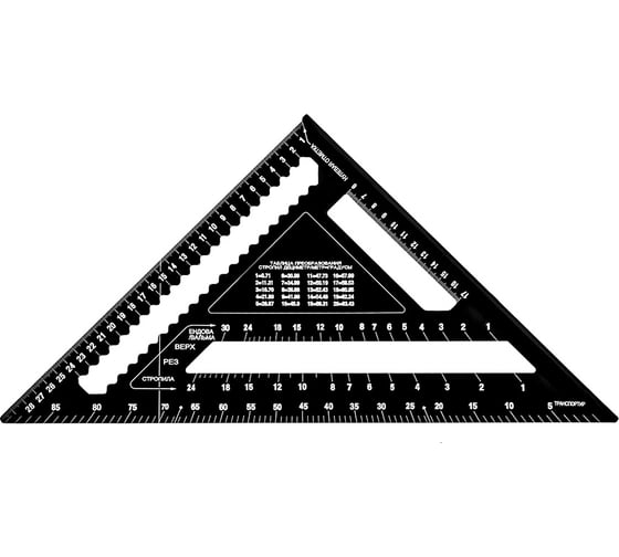 Угольник  столярный многофункциональный КОБАЛЬТ 305 мм, толщина 4,5 мм, алюминиевый, анодированное покр-е, метрическая шкала 921-701 1