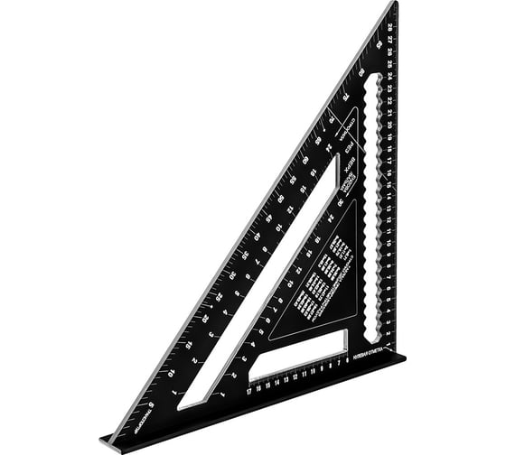 Угольник  столярный многофункциональный КОБАЛЬТ 305 мм, толщина 4,5 мм, алюминиевый, анодированное покр-е, метрическая шкала 921-701