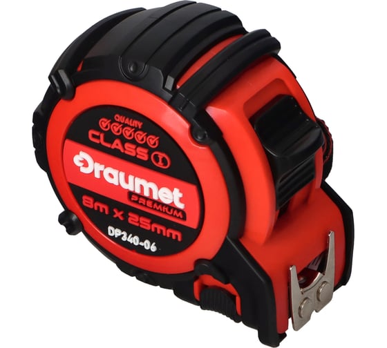 Рулетка обрезиненная DRAUMET PREMIUM 8 м x 25 мм DP340-06 1