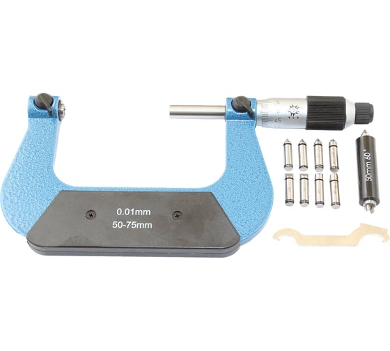 Микрометр резьб. со вставками TLX МВМ- 75, 50-75 мм 4 пары вставок 75938 1