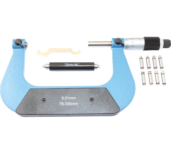 Микрометр резьб. со вставками TLX МВМ-100, 75-100 мм 4 пары вставок 75939 1