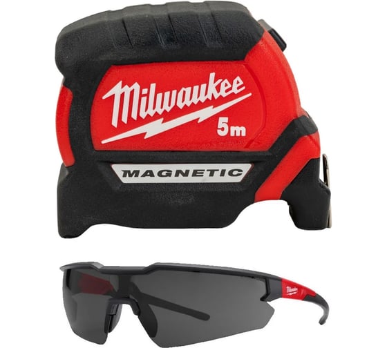 Набор осенние подарки 2 : Магнитная рулетка + Очки с покрытием AS/AF Milwaukee 493310009 1