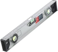 Уровень BARTEX алюминий, 400 мм, 2 глазка+1 поворотный, линейка, рельс, серебр, HJ-82D 142909