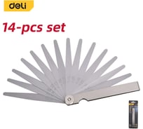 Набор измерительных щупов для проверки зазоров DELI DL9501 14шт, 0.05-1.00 мм, сталь 65Mn 209703