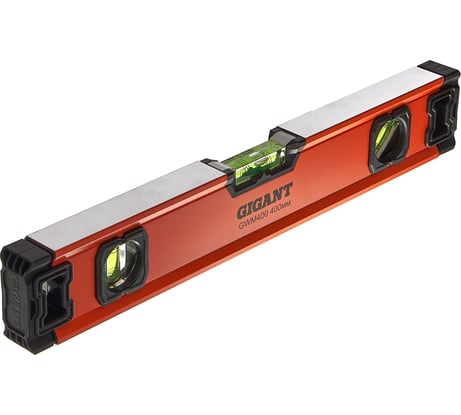 Алюминиевый магнитный строительный уровень Gigant 400 мм GWM400