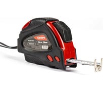 Рулетка СИЛАЧ ПРЕМИУМ 5м х 19мм, магнитная, обрезиненный корпус, нейлон. двустор. покр ленты, автостоп (12/120) 024396