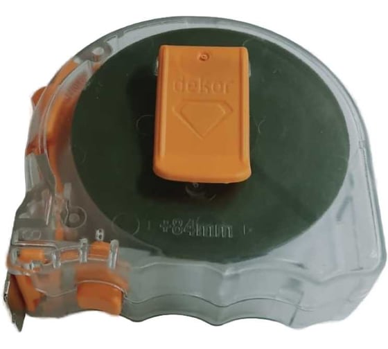 Рулетка DEKOR 10 мх25 мм, прозрачный корпус из ударопрочного эргоном. пласт. HASSAN 426 1