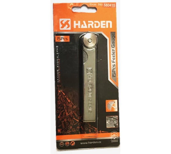 Набор щупов HARDEN 15 предметов 0.051-0.635 мм, сталь 65Mn 580415