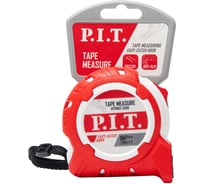 Рулетка с фиксатором P.I.T. (8 м x 25 мм, корпус ABS+TPR, фиксатор, клипса, ремешок), HTPM02-2508