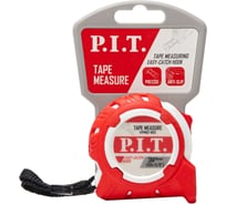 Рулетка с фиксатором P.I.T. (3 м x 16 мм, корпус ABS+TPR, фиксатор, клипса, ремешок), HTPM02-1603